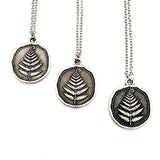 Woodland Fern Pendant Necklace - Silver Forest Medallion