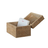 Hand-Carved Mango Wood Recipe Box with 25 Recipe Cards, Natural