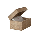 Hand-Carved Mango Wood Recipe Box with 25 Recipe Cards, Natural