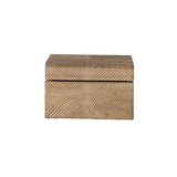 Hand-Carved Mango Wood Recipe Box with 25 Recipe Cards, Natural