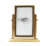 Pewter & Glass Photo Frames with Art, Set of 6