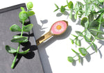 Pressed Flower Bookmark - Fleabane, Oval, Antique Bronze