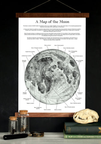 A Map of the Moon Schoolroom Chart- 12 x 18 Poster
