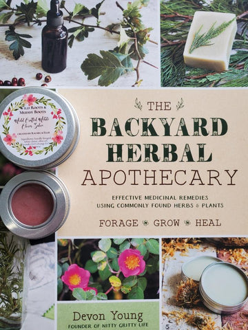 The Backyard Apothecary Wildcraft Bundle - Book, Foraged Clover Salve + Strawberry Lip Balm