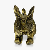 Mouse Door Stop and Bookend, Antique Gold Cast Iron Shelf Decor, 4.8"