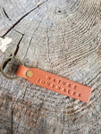 'Nature Journaler' Stamped Leather Keychain