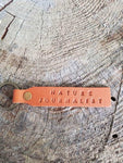 'Nature Journalist' Stamped Leather Keychain