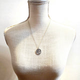 Antique Silver Lily of the Valley Medallion Necklace