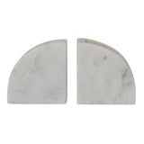 Marble Vase/Container Bookends, White, Set of 2