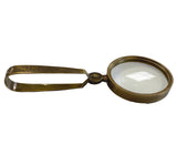 Antiqued Folding Brass Magnifying Glass