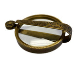 Antiqued Folding Brass Magnifying Glass