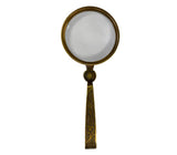 Antiqued Folding Brass Magnifying Glass