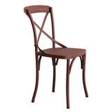 Metal Cross Back Chair, Matte Clay Color