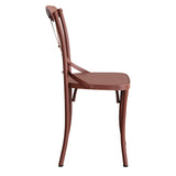 Metal Cross Back Chair, Matte Clay Color