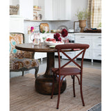Metal Cross Back Chair, Matte Clay Color