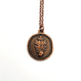 Mighty Oak Pendant Necklace - Copper Forest Medallion