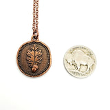 Mighty Oak Pendant Necklace - Copper Forest Medallion