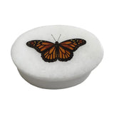 Monarch Butterfly White Oval Soapstone Jewelry Box