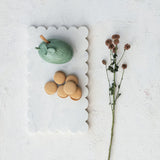 Marble Cheese/Cutting Board with Scalloped Edge, White
