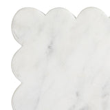 Marble Cheese/Cutting Board with Scalloped Edge, White