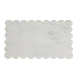 Marble Cheese/Cutting Board with Scalloped Edge, White