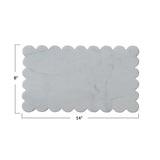 Marble Cheese/Cutting Board with Scalloped Edge, White