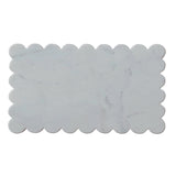 Marble Cheese/Cutting Board with Scalloped Edge, White