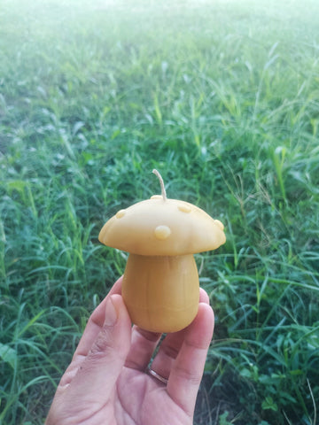 Little Woodland Mushroom Handmade Beeswax Candle