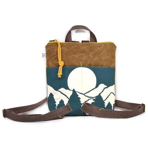 Mini Backpack - Vista // Mountain Print Backpack// Peacock