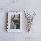 Resin & MDF Scalloped Photo Frame, White (Holds 4" x 6" Photo)