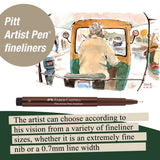 Pitt Artist Pen, 4 Ct Sepia Wallet