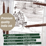 Pitt Artist Pen, 4 Ct Sepia Wallet
