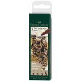 Pitt Artist Pen, 4 Ct Sepia Wallet