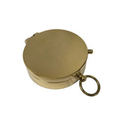 Vintage Solid Polished Brass Pocket Compass with Flip-Top Lid