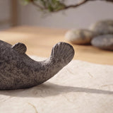 Pufferfish Paperweight and Figurine, Aged Gray Cast Iron, 3.3"