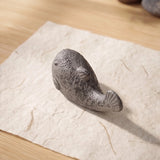Pufferfish Paperweight and Figurine, Aged Gray Cast Iron, 3.3"