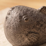 Pufferfish Paperweight and Figurine, Aged Gray Cast Iron, 3.3"