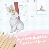 White Royal Rabbit Cake Topper