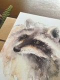 Raccoon Watercolor A7 Greeting Card
