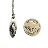 Antique Whispering Raven Pendant Necklace