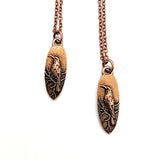 Antique Whispering Raven Pendant Necklace