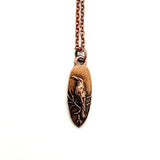 Antique Whispering Raven Pendant Necklace