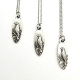 Antique Whispering Raven Pendant Necklace