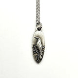 Antique Whispering Raven Pendant Necklace