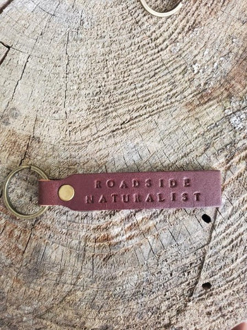 'Roadside Naturalist' Stamped Leather Keychain