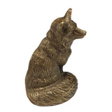 Antiqued Solid Brass Sitting Fox