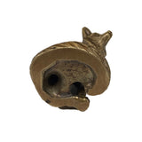 Antiqued Solid Brass Sitting Fox