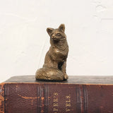 Antiqued Solid Brass Sitting Fox
