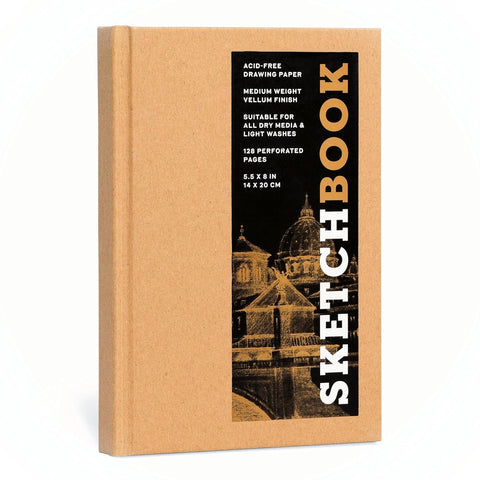 Sketchbook: 5.5x8 Kraft Bound Hardcover Mixed Media Journal for Drawing: Acid-Free Quality Paper (3 Sizes) (Copy)