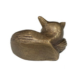 Antiqued Brass Sleeping Fox Tabletop Decor